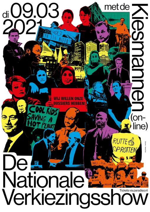 Poster for De Nationale Verkiezingsshow with de Kiesmannen