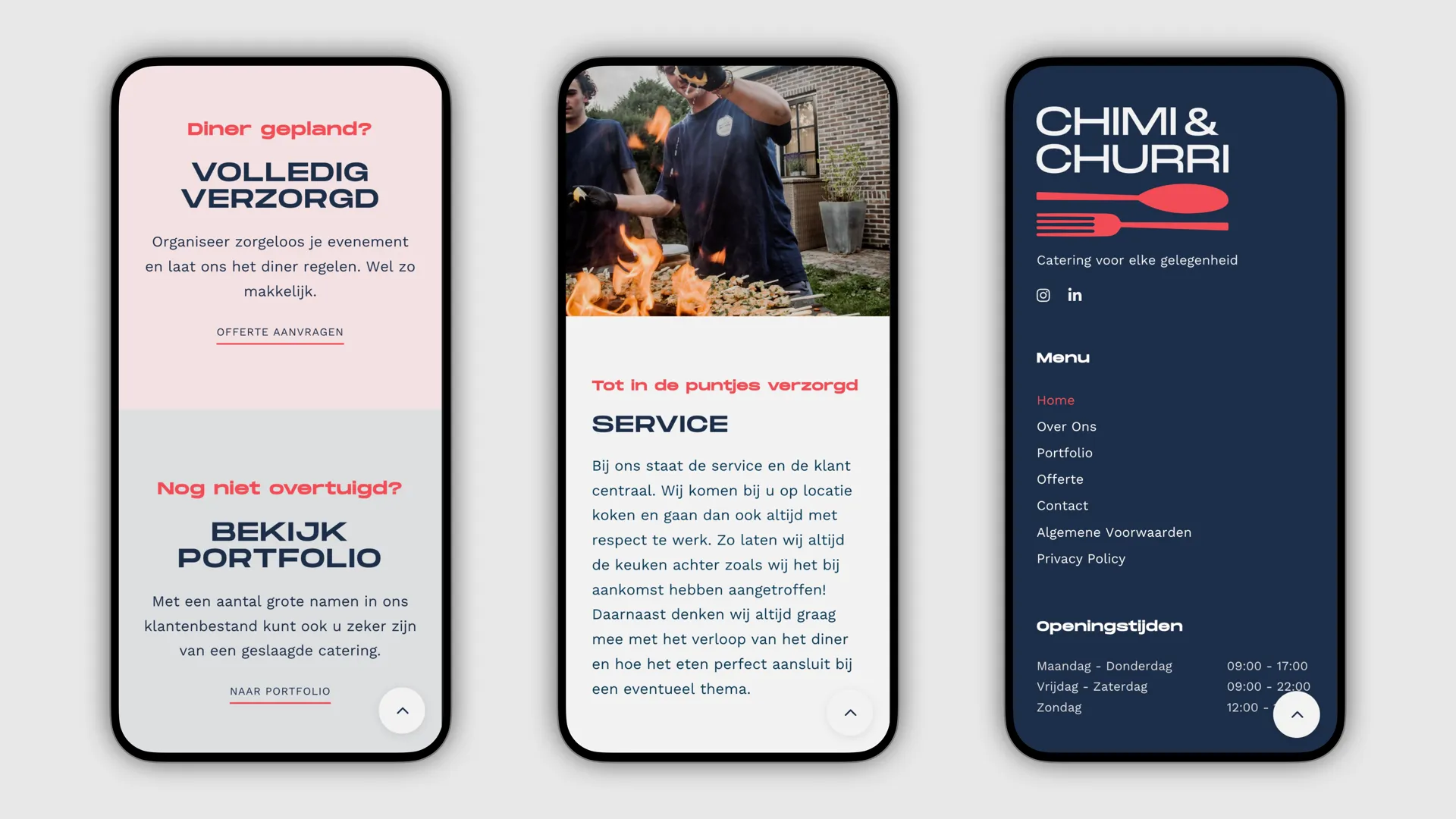 Chimi & Churri website screens